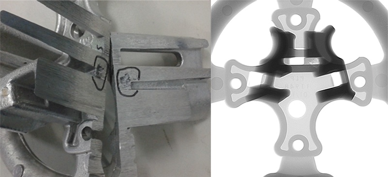 Fig. 2: Shrinkage porosity in initial production 